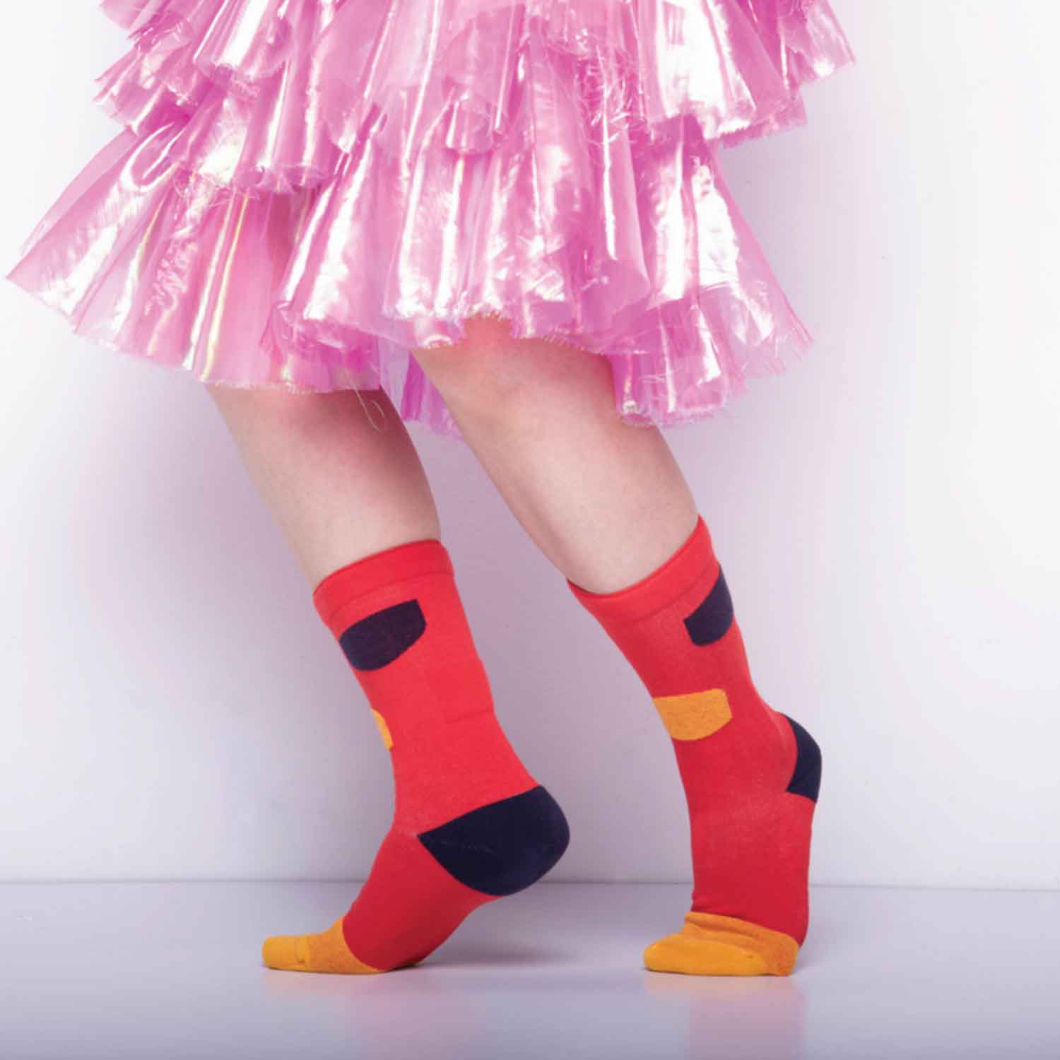 My Inner Beauty : JIWA | Reversible Patterned Socks (Red &amp; Reebok Gold)