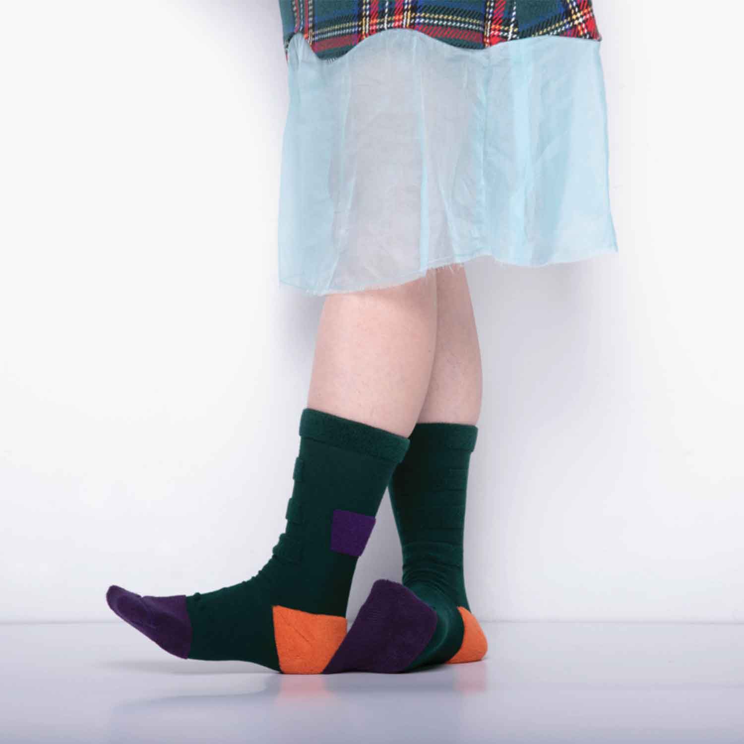 My Inner Beauty : MINDA | Reversible Patterned Socks (Purple Pennant &amp; Bistro Green)